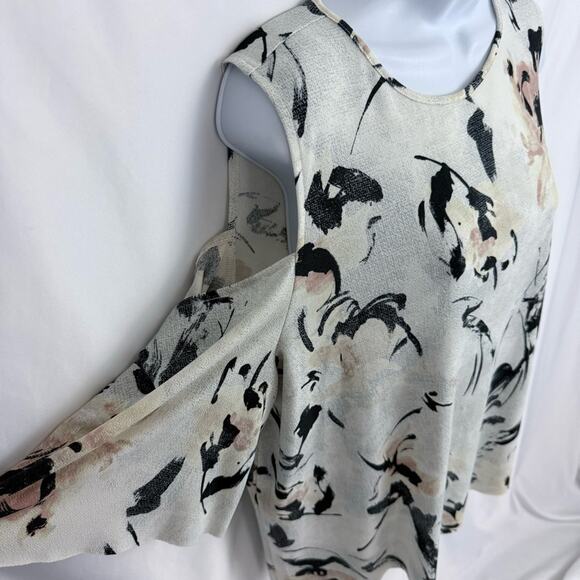 Worthington Open Shoulder Floral Blouse Size X-Large - Picture 5 of 10